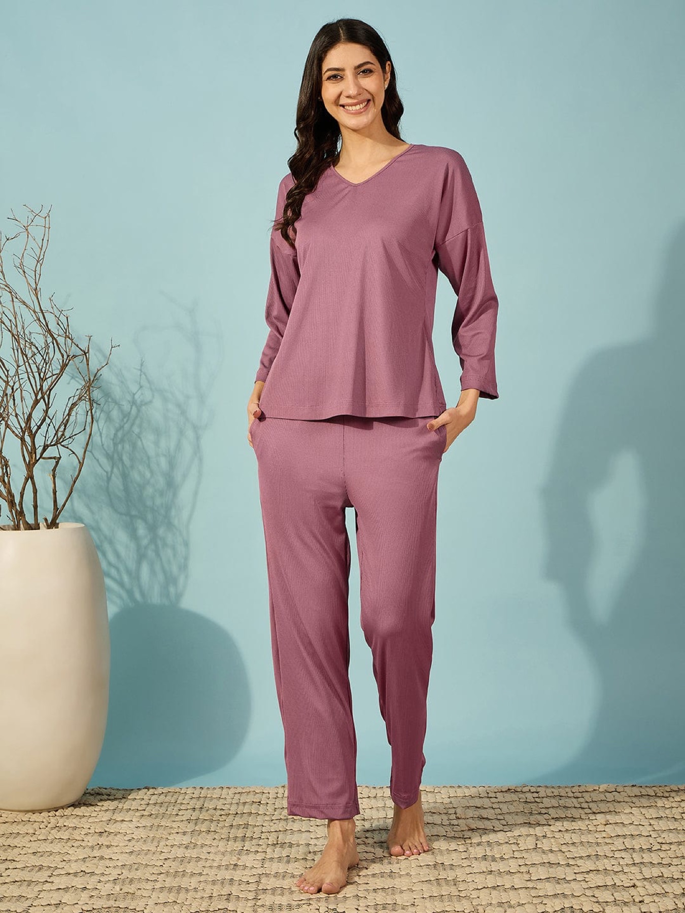 Soft ribbed knit set